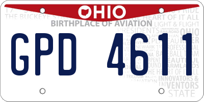 OH license plate GPD4611