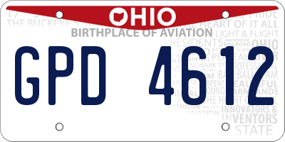 OH license plate GPD4612