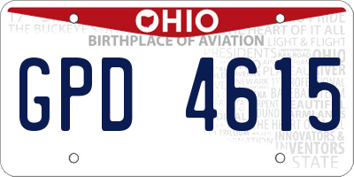 OH license plate GPD4615