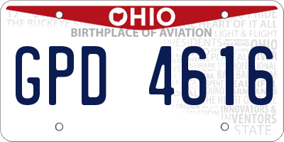 OH license plate GPD4616