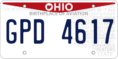 OH license plate GPD4617