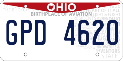 OH license plate GPD4620
