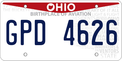 OH license plate GPD4626