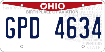 OH license plate GPD4634