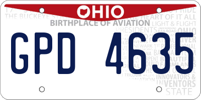 OH license plate GPD4635