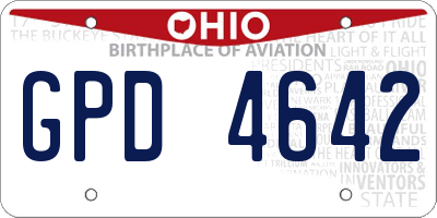OH license plate GPD4642