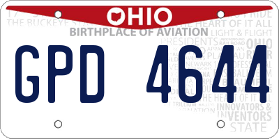 OH license plate GPD4644