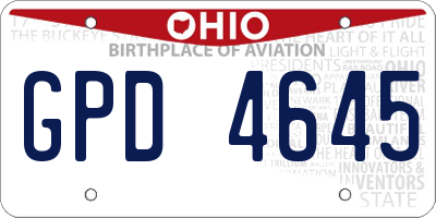 OH license plate GPD4645