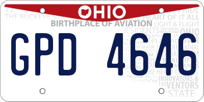 OH license plate GPD4646