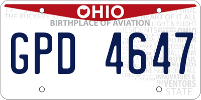 OH license plate GPD4647