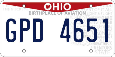 OH license plate GPD4651