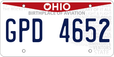 OH license plate GPD4652