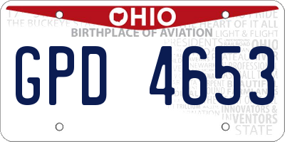 OH license plate GPD4653