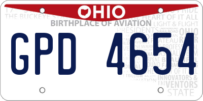 OH license plate GPD4654