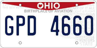 OH license plate GPD4660