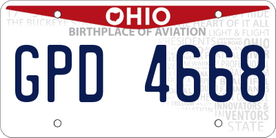 OH license plate GPD4668