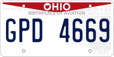 OH license plate GPD4669