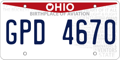OH license plate GPD4670