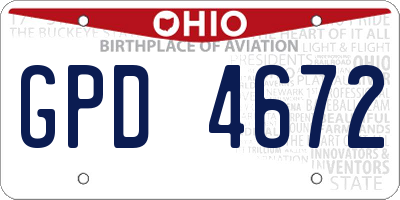 OH license plate GPD4672