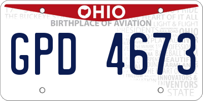 OH license plate GPD4673