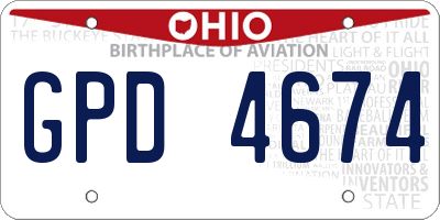 OH license plate GPD4674