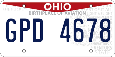 OH license plate GPD4678