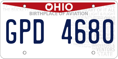 OH license plate GPD4680