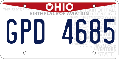 OH license plate GPD4685