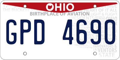 OH license plate GPD4690