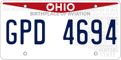 OH license plate GPD4694