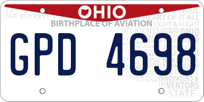 OH license plate GPD4698