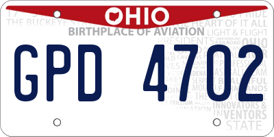 OH license plate GPD4702