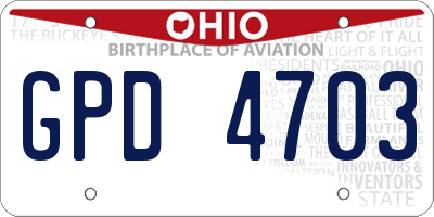 OH license plate GPD4703