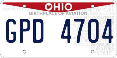 OH license plate GPD4704
