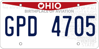 OH license plate GPD4705