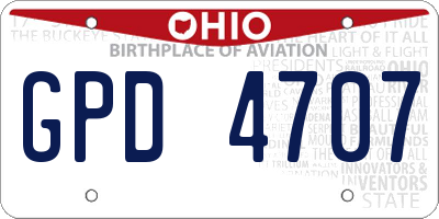 OH license plate GPD4707