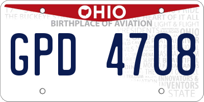 OH license plate GPD4708