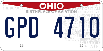 OH license plate GPD4710
