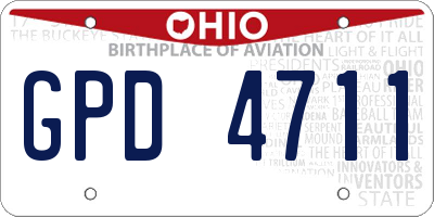OH license plate GPD4711