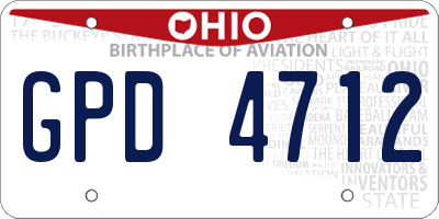 OH license plate GPD4712