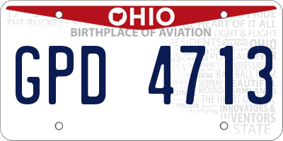 OH license plate GPD4713