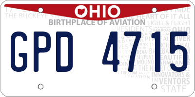 OH license plate GPD4715