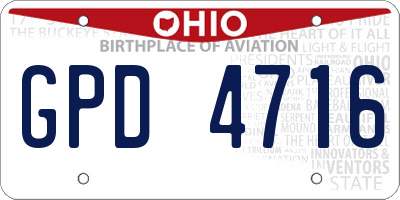 OH license plate GPD4716