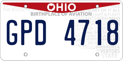 OH license plate GPD4718