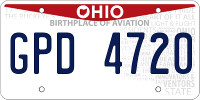OH license plate GPD4720
