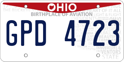 OH license plate GPD4723