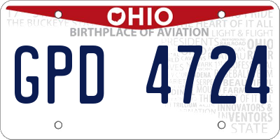 OH license plate GPD4724