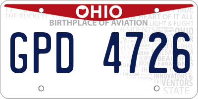 OH license plate GPD4726
