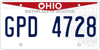 OH license plate GPD4728