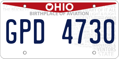 OH license plate GPD4730